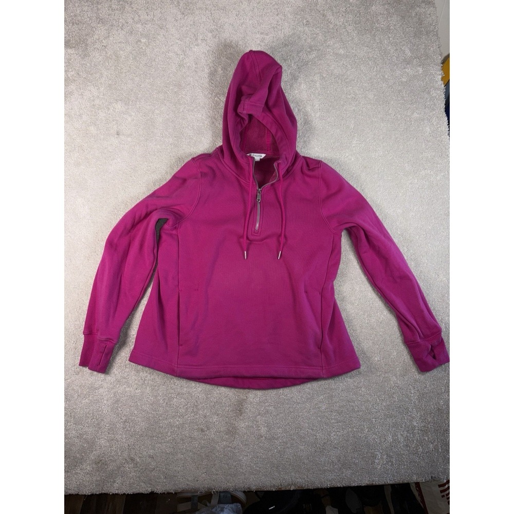 ATHLETA Cozy Karma 1/4 Zip Hoodie Medium Electric‎ Fuchsia #632053 SOFT